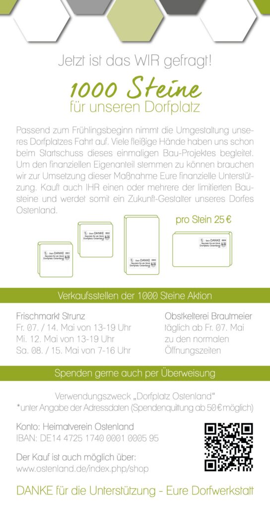 1000 Steine für unseren Dorfplatz